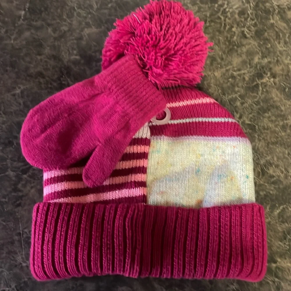 Wonder Nation Hat and glove set little girl NWT girls size 3-6